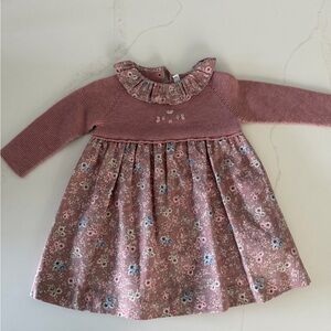 Pink floral sweater dress